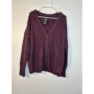 New Torrid V Neck Cardigan Women's XL Plum Purple Knit minimalist closet, staple